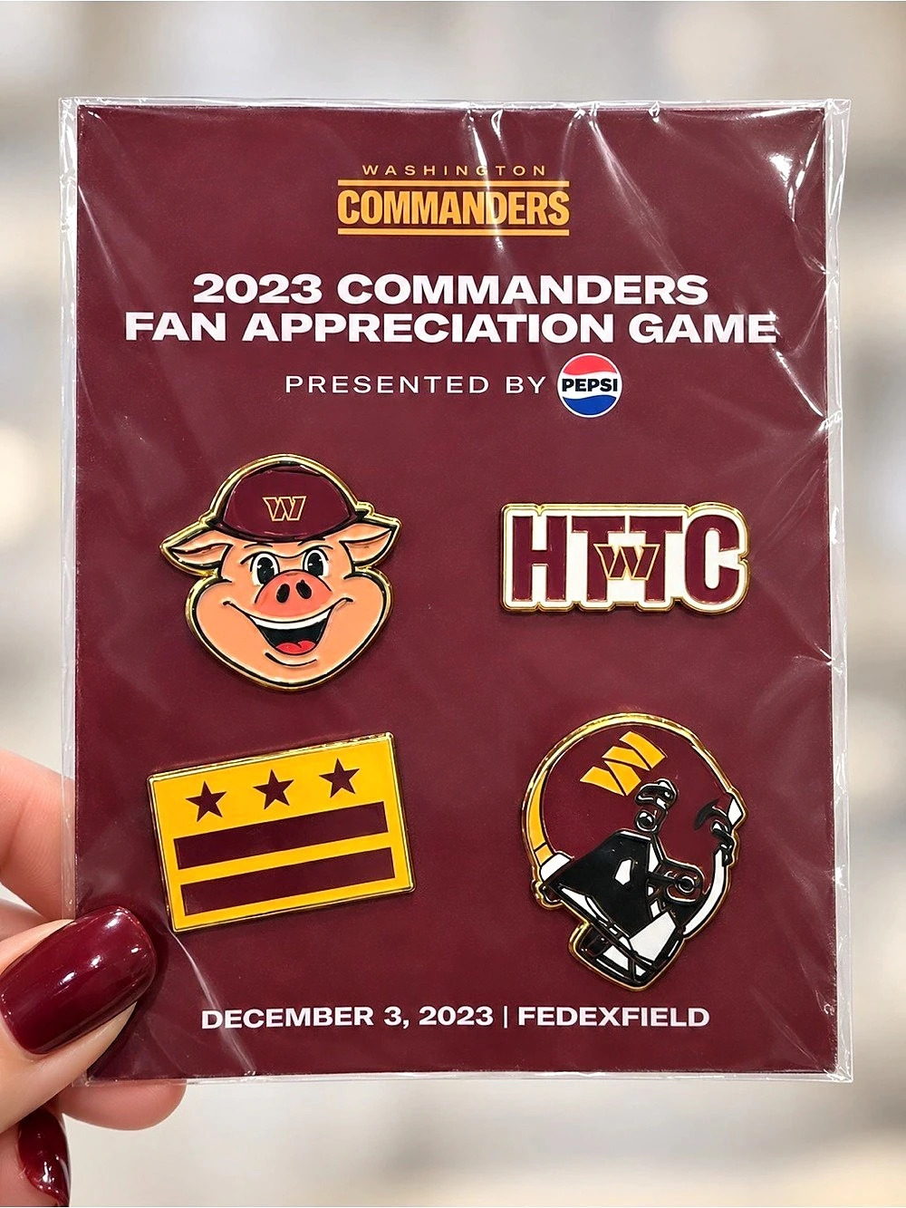 Washington Commanders 2023 Commanders Fan Appreciation Game Pin Set 2023 Fan